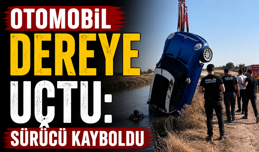 Otomobil dereye uçtu: Sürücü kayboldu
