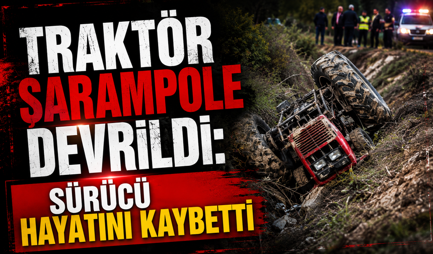 Traktör şarampole devrildi: Sürücü hayatını kaybetti