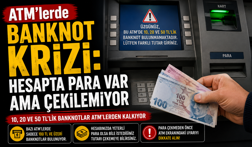 ATM’lerde Banknot Krizi: Hesapta Para Var Ama Çekilemiyor