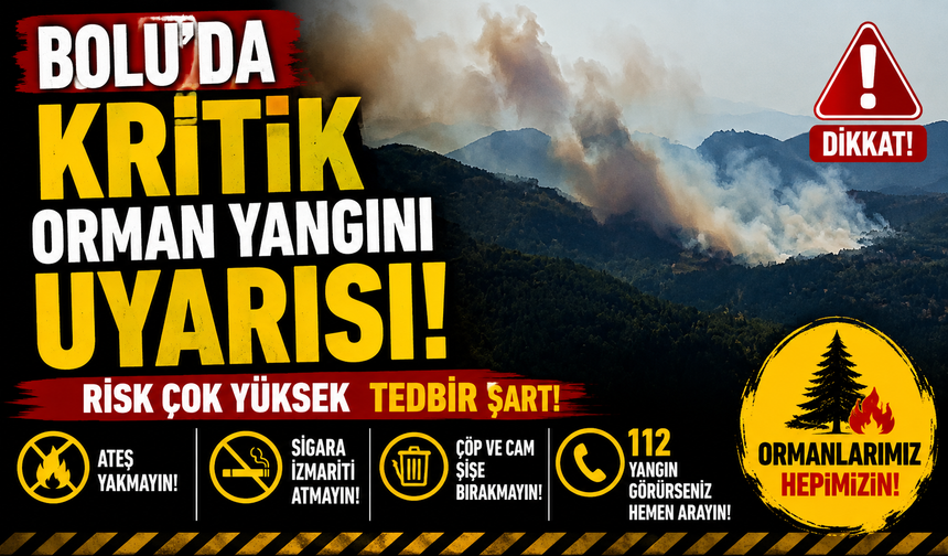 Bolu'da kritik orman yangını uyarısı