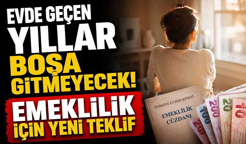Evde geçen yıllar boşa gitmeyecek! Emeklilik için yeni teklif