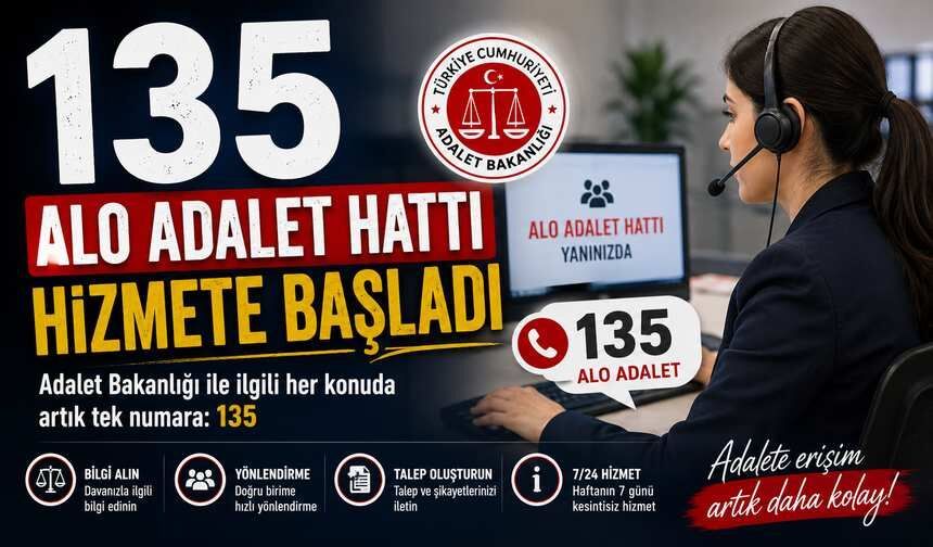 135 Alo Adalet Hattı hizmete başladı