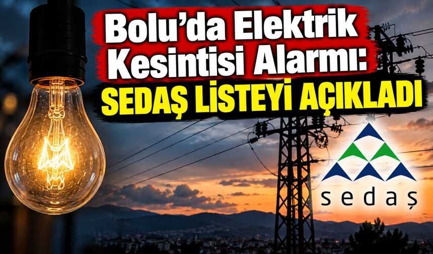 Bolu’da Elektrik Kesintisi Alarmı: SEDAŞ Listeyi Açıkladı