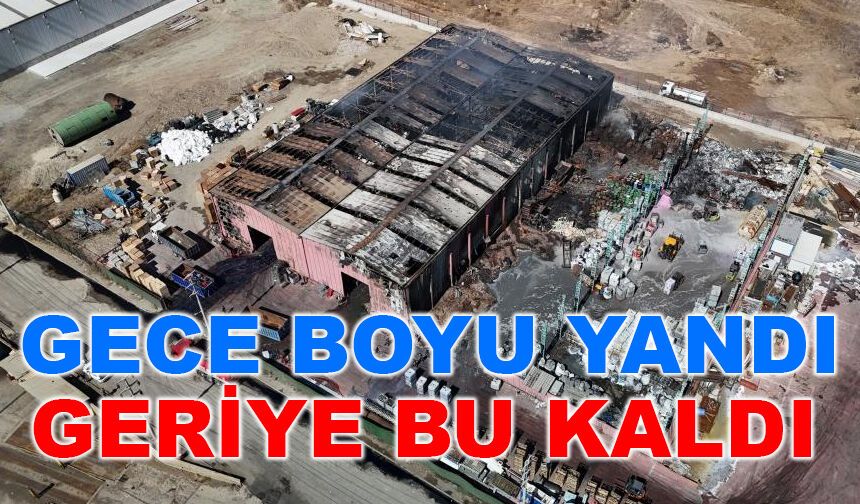 Bolu’da alev alev yanan fabrikadan geriye hurda yığını kaldı