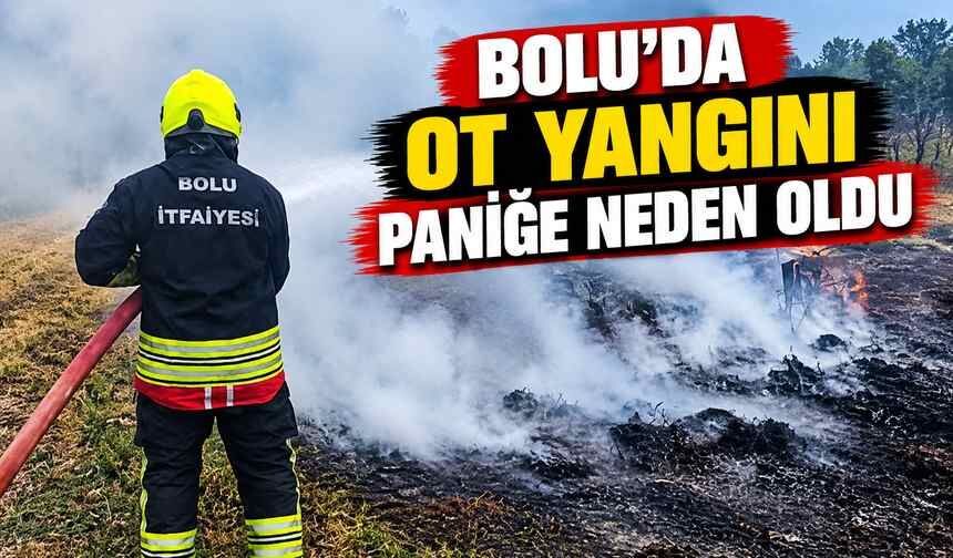 Bolu’da ot yangını paniğe neden oldu
