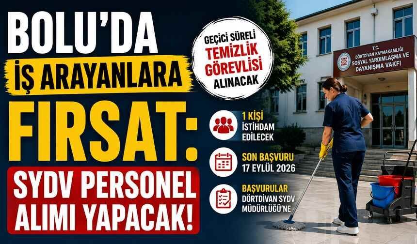 Bolu’da İş Arayanlara Fırsat: SYDV Personel Alımı Yapacak!