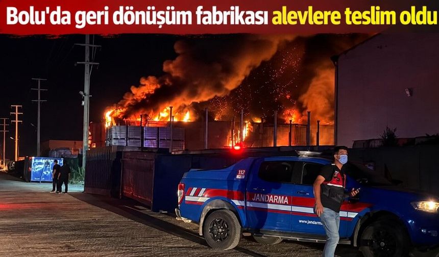 Bolu'da geri dönüşüm fabrikası alevlere teslim oldu