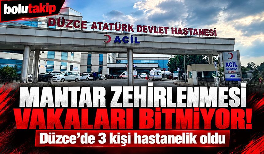 Düzce'de mantardan zehirlenme şüphesiyle 3 kişi hastaneye kaldırıldı