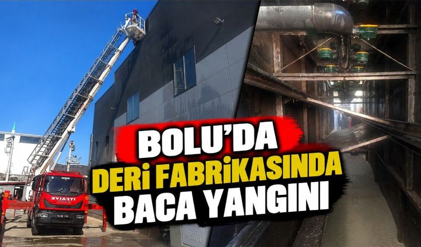 Bolu'da deri fabrikasında baca yangını