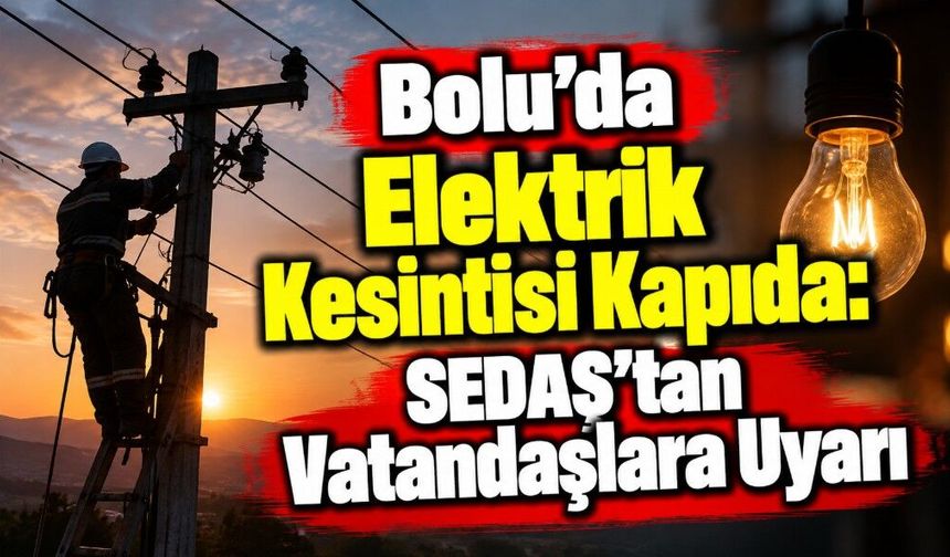 Bolu’da Elektrik Kesintisi Kapıda: SEDAŞ’tan Vatandaşlara Uyarı