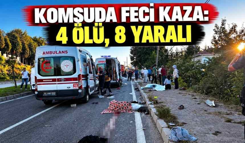 Komşuda feci kaza: 4 ölü, 8 yaralı