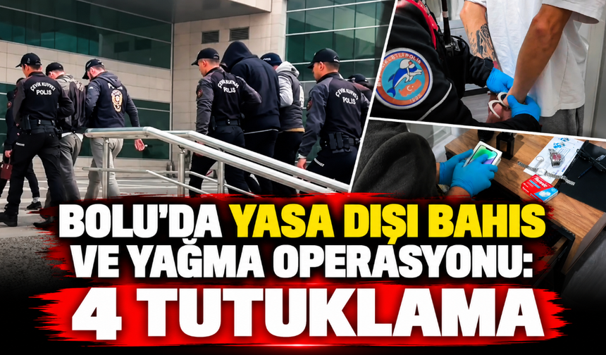 Bolu'da yasa dışı bahis ve yağma operasyonu: 4 tutuklama