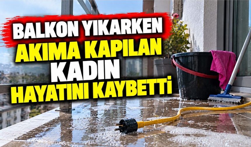 Balkon yıkarken akıma kapılan kadın hayatını kaybetti