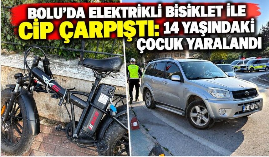 Bolu’da elektrikli bisiklet ile cip çarpıştı