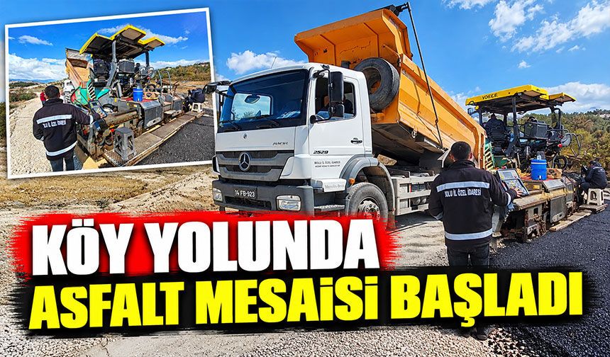 Köy yolunda asfalt mesaisi başladı