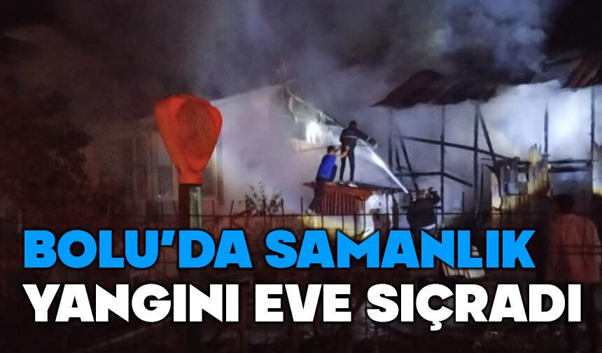 Bolu'da samanlık yangını eve sıçradı