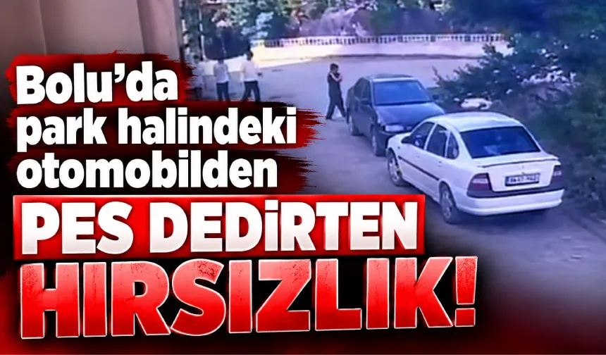 Bolu’da park halindeki otomobilden pes dedirten hırsızlık!